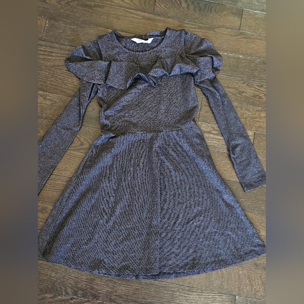 Kids Shimmering black and silver open sholder dress